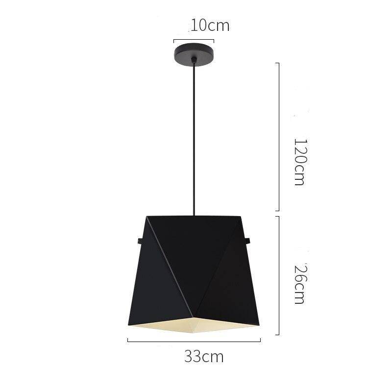 Suspension design LED avec abat-jour en métal coloré au géométrique - vue 12 sur 12