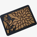 Paillasson rectangle dessin oiseau et feuilles aux bordures arrondies