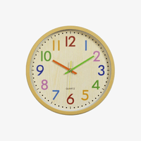 Horloge murale ronde en bois style Lalo A 30cm