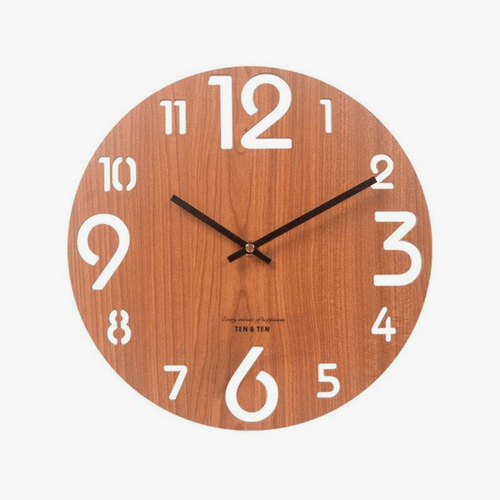Horloge murale ronde en bois style Tee III 30cm