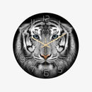 Horloge murale ronde imprimé Tigre style Savane