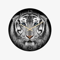 Horloge murale ronde imprimé Tigre style Savane