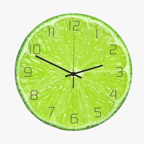 Horloge murale ronde style Citron vert Coktail