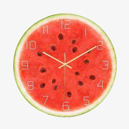 Horloge murale ronde style Pastèque Coktail