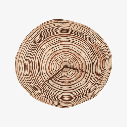Horloge murale scandinave tronc d'arbre en bois 28cm Hours