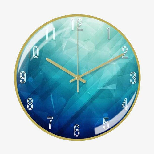 Horloge ronde bleue en métal 30cm Creative