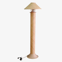 Lampadaire en bambou tressé Retro