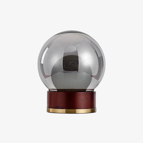 Lampe à poser design avec socle rétro doré et bois