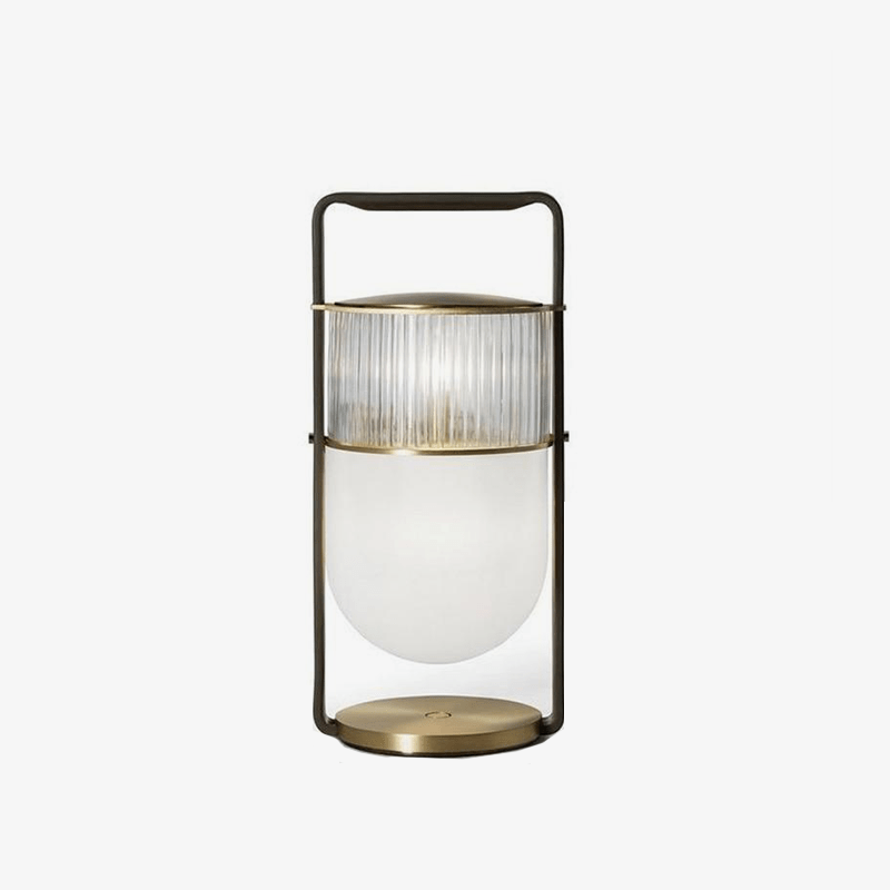 Lampe à poser design LED en verre style lanterne