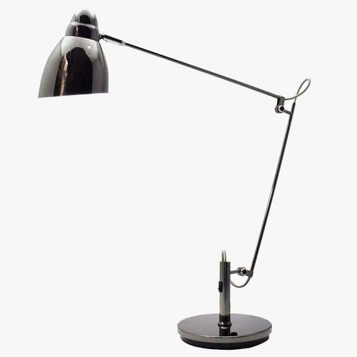 Lampe de bureau LED moderne en métal avec abat-jour arrrondi