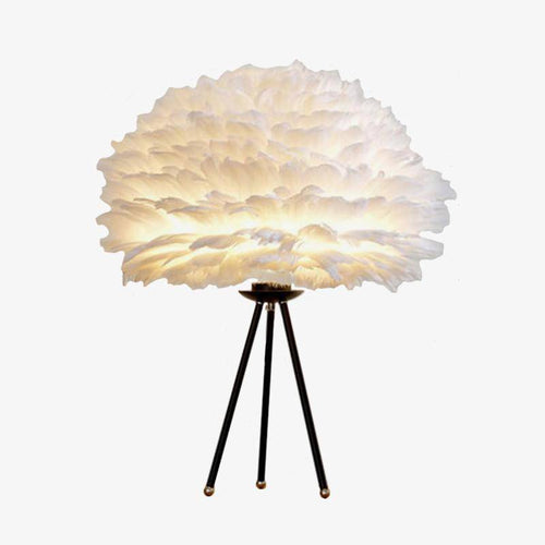 Lampe de chevet à plumes et trépied Father