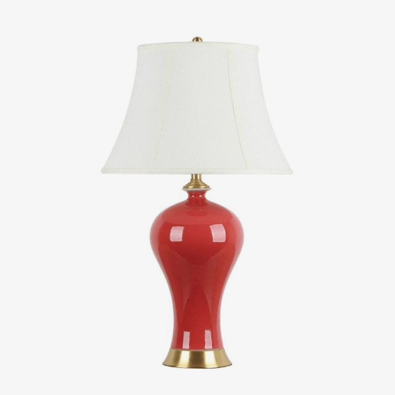 Lampe de chevet rétro LED en céramique rouge Dohia - vue 5 sur 4