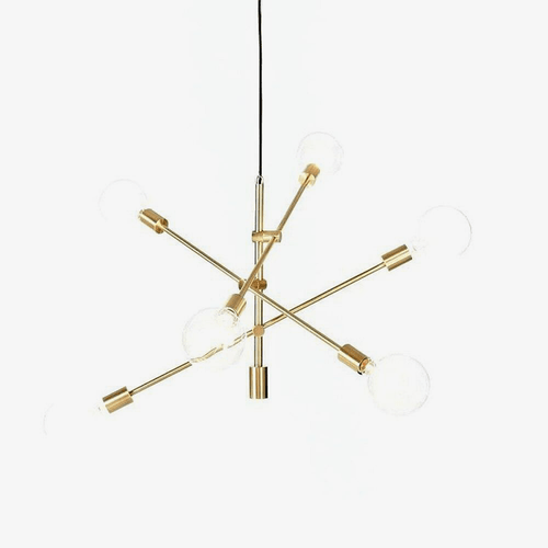 Lustre design à bras et boules en verre Line