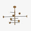 Lustre design à LED avec branches et boules en verre Designer