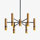 Lustre design à spots tube dorés