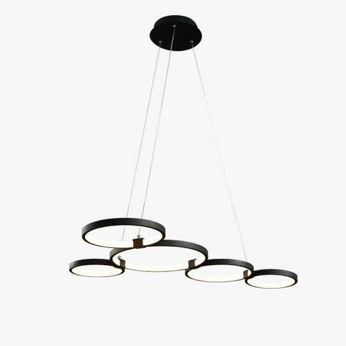 Lustre design avec anneaux LED suspendus Hirva