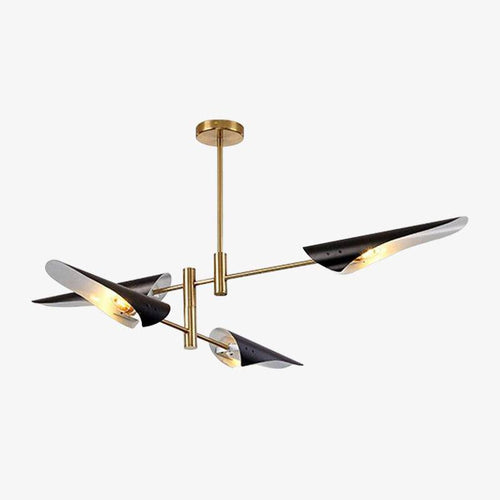 Lustre design avec branches et métal et lampes Nordic