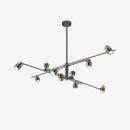 Lustre design LED avec barre en métal et spots rotatifs Caeli