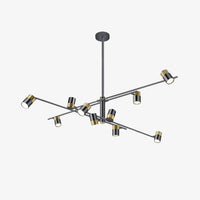 Lustre design LED avec barre en métal et spots rotatifs Caeli