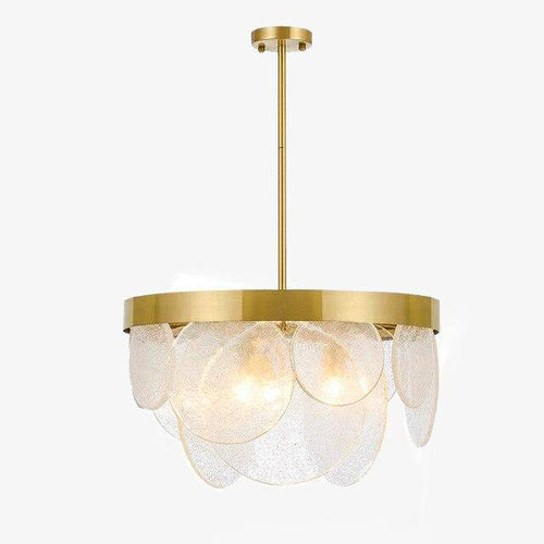 Lustre design LED moderne doré avec rond en verre blanc Art
