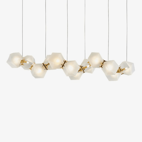 Lustre design moderne doré à LED Avize