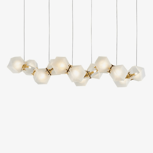 Lustre design moderne doré à LED Avize