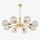 Lustre design moderne doré avec boules de verre Glass