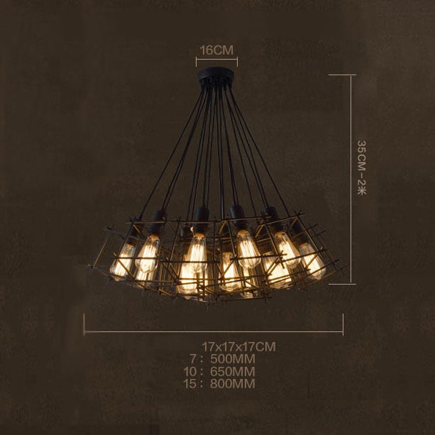 Lustre industrielle avec lampes cubiques suspendues Onigun - vue 6 sur 6