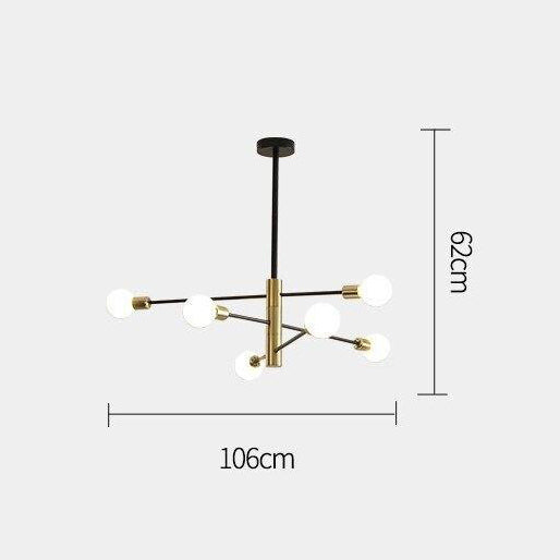 Lustre moderne en métal noir et doré style constellation Aries - vue 7 sur 8