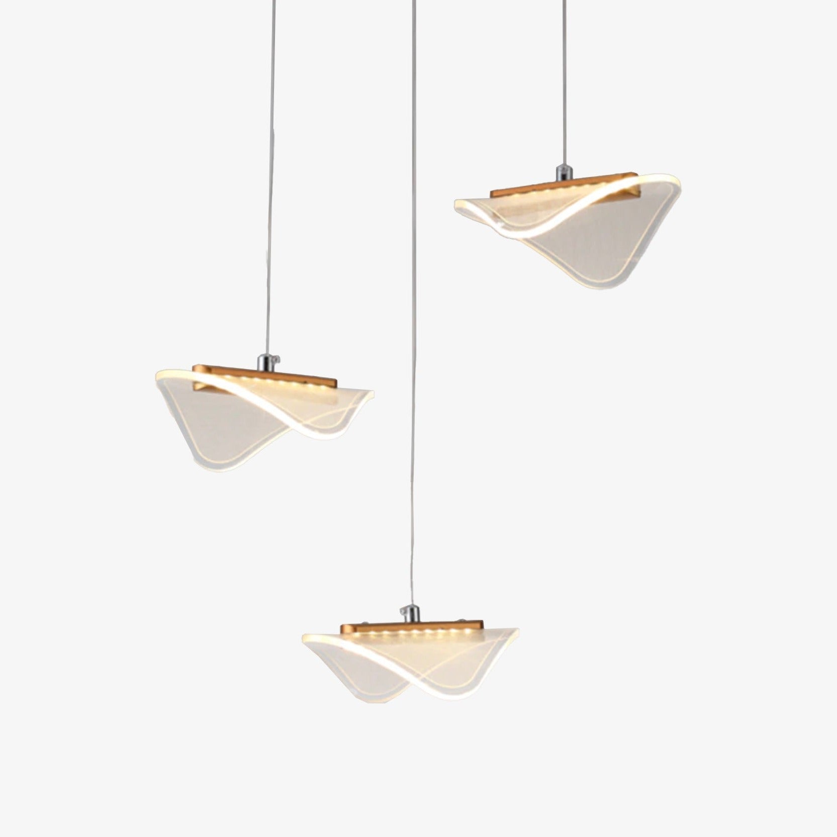 Lustre moderne LED avec abat-jour blanc et arrondi Astrid - vue 2 sur 7