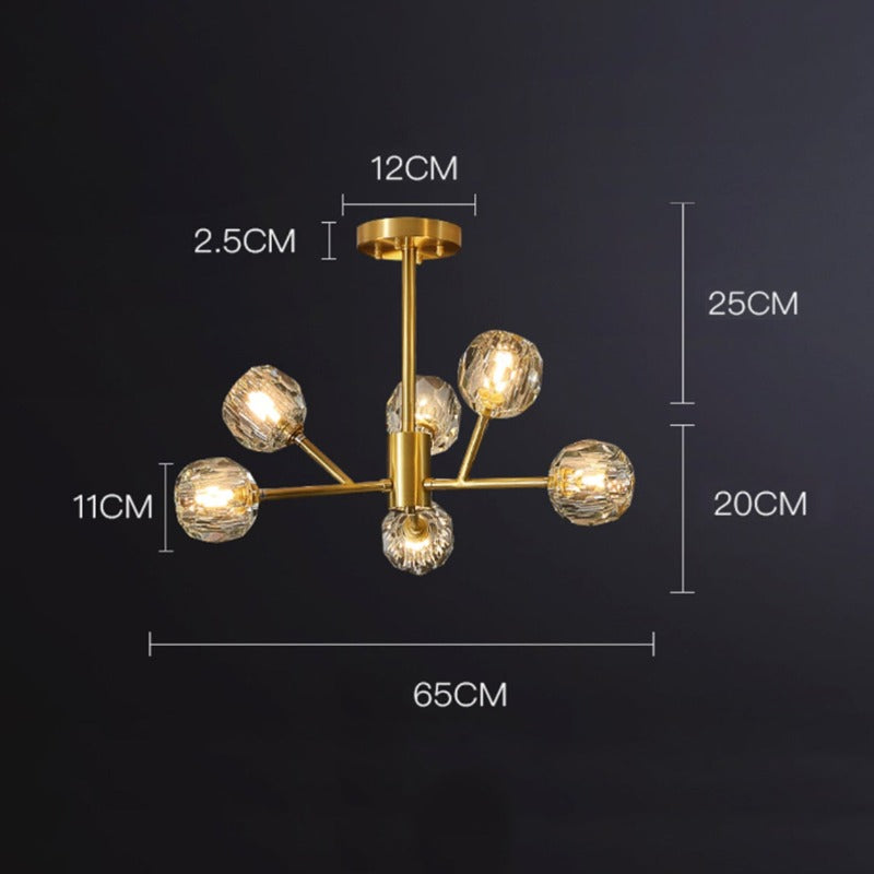 Lustre moderne LED avec lampes style diamant Blair - vue 5 sur 9