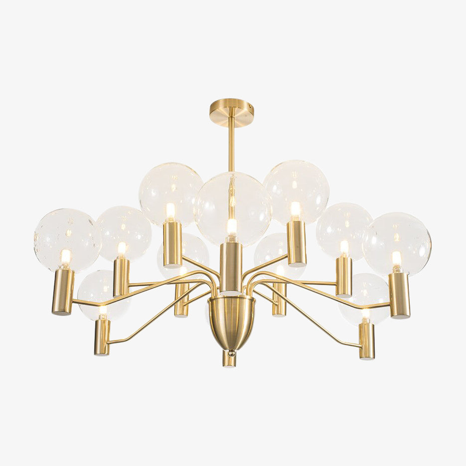 Lustre moderne LED forme d'araignée métallique dorée Criss