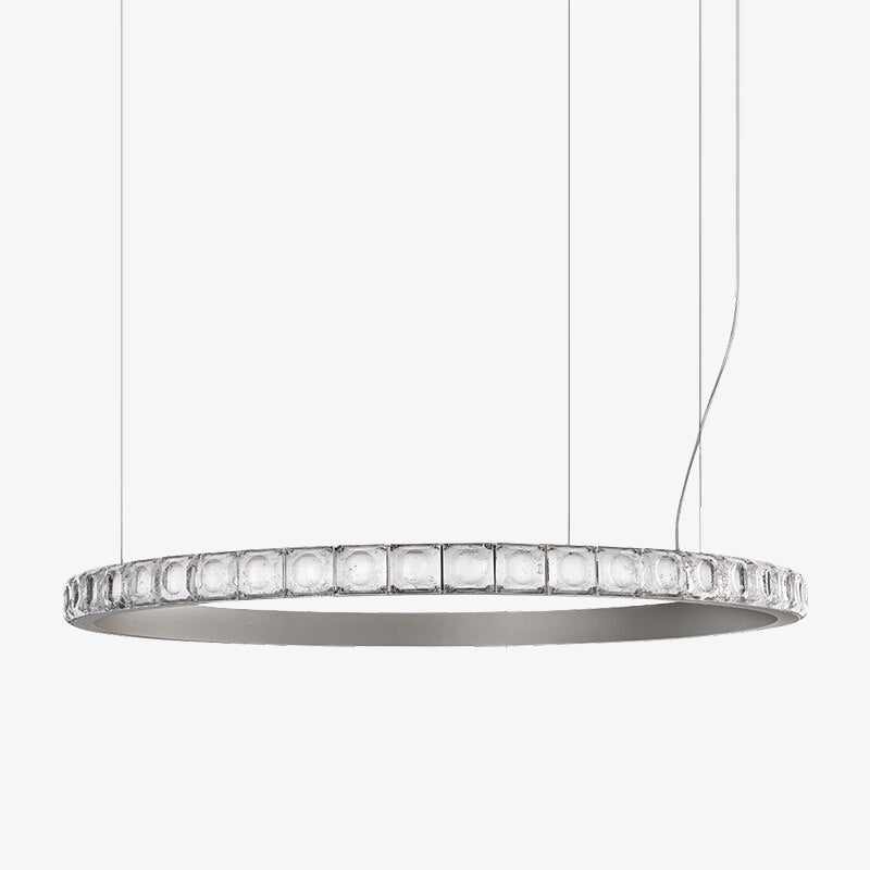 Lustre moderne LED style bague avec diamants en cristal Martis - vue 2 sur 11