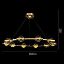 Lustre moderne luxe circulaire en cuivre et cristal Pryccilia
