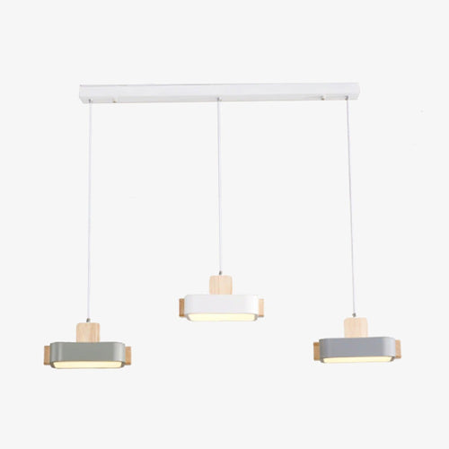 Lustre scandinave LED avec abat-jour en bois Ainhara