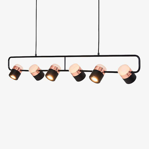 Lustre suspendue LED avec spots rose gold