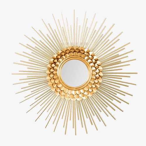 Miroir mural décoratif rond soleil doré Sunglasses