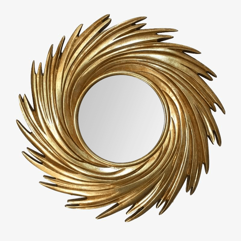 Miroir mural décoratif rond soleil en spirale Comb