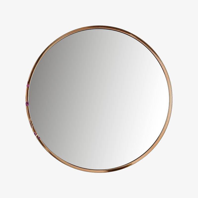 Miroir mural rond en métal Retro