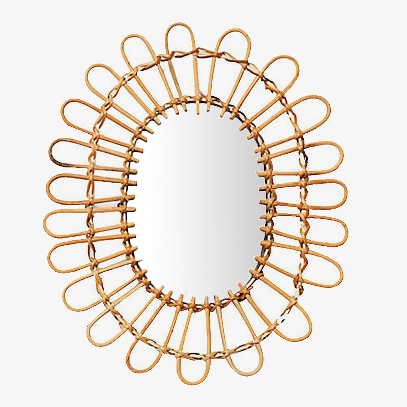 Miroir murale décoratif arrondi style Sun Décor