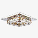 Plafonnier chromé LED carré en cristal Sala