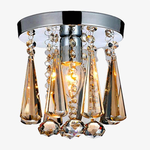 Plafonnier cristal à LED chromée