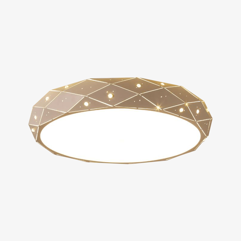 Plafonnier design LED géométrique avec étoiles