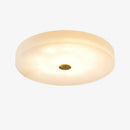 Plafonnier design LED marbre arrondi avec disque doré Villa