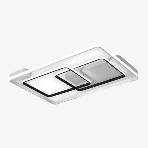 Plafonnier design LED rectangles et formes interposés noir et blanc Bwart