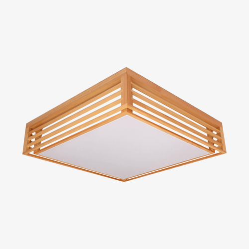 Plafonnier en bois à LED en carré volets Japanese