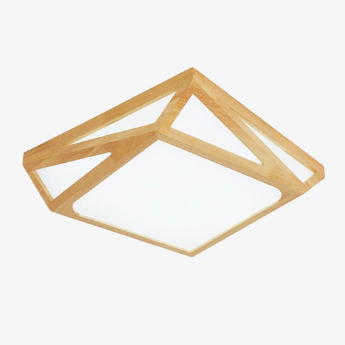 Plafonnier en bois à LED en formes symétriques