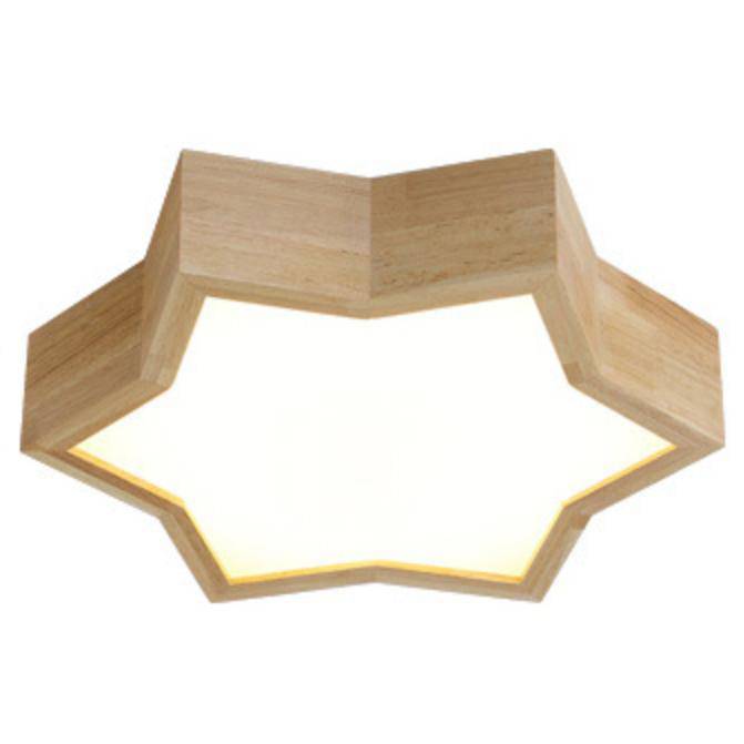 Plafonnier en bois en forme d'étoile - vue 3 sur 2