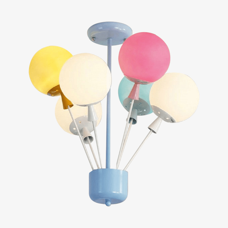 Plafonnier enfant avec ballons de verre coloré