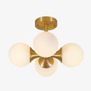 Plafonnier LED design doré avec boules en verre